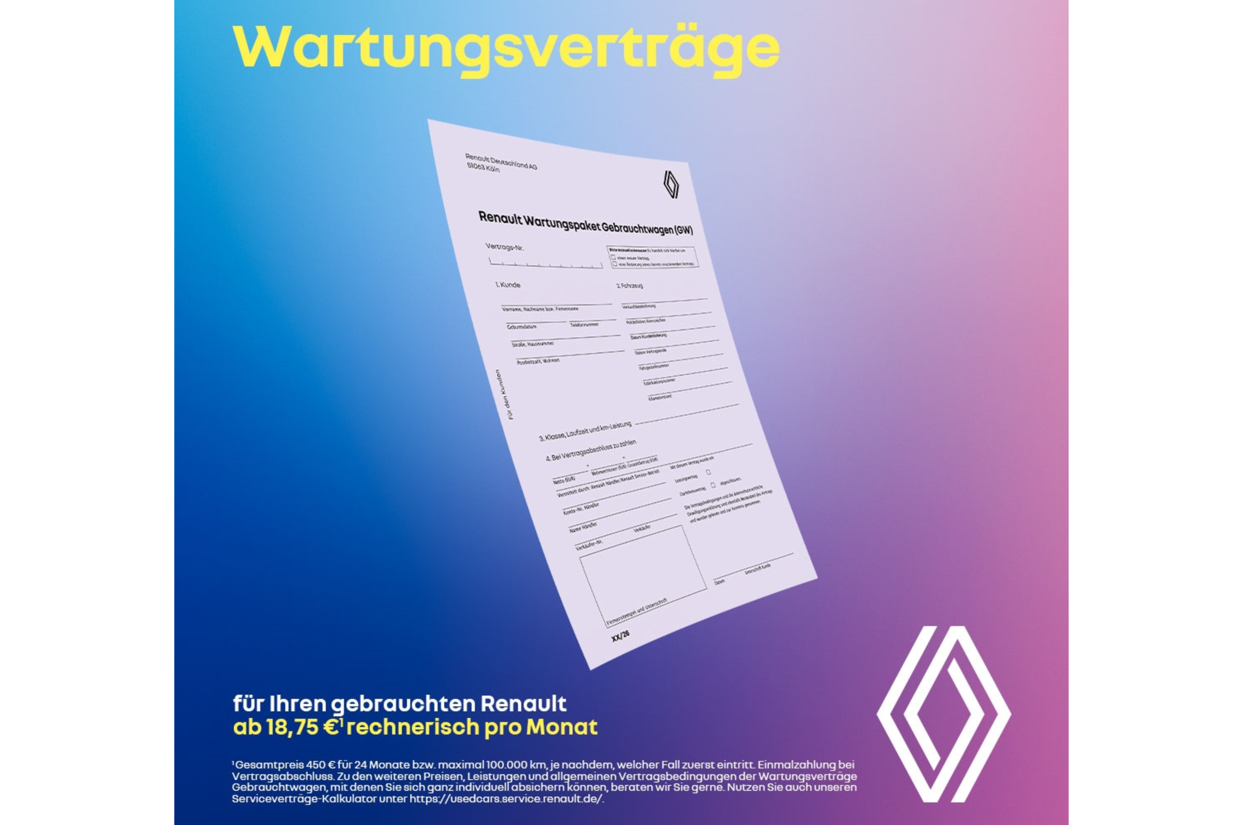 Wartungsverträge für Ihren gebrauchten Renault