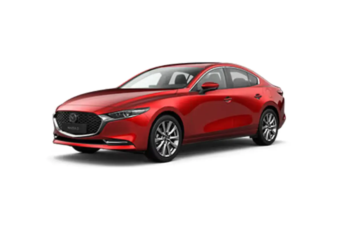 roter Mazda 3 Fastback